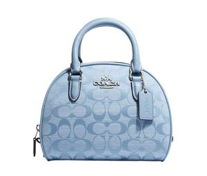 Buy Coach Sydney Canvas With Leather Shoulder Bag Crossbody Bag Handbags Small Size Women's Light Blue at Sasom – Authentic and Ready to Ship