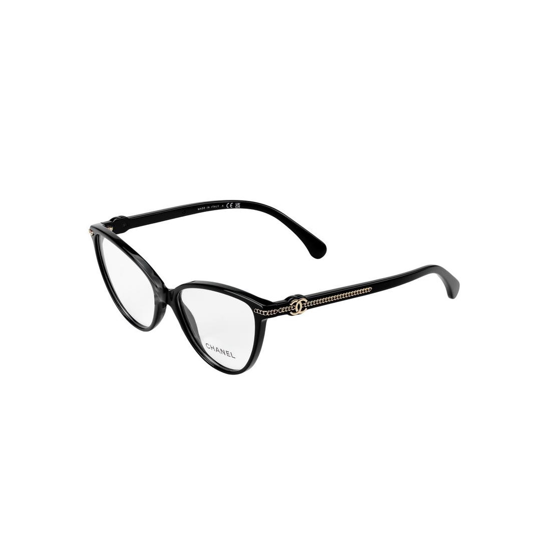 Chanel Chanel Acetate Cat Eye Eyeglass Frames Women's Black