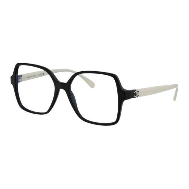 Chanel Chanel Acetate Irregular Shape Eyeglass Frames Women's Black