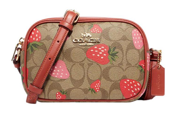 Coach Coach Jamie Canvas With Leather Shoulder Bag, Crossbody Bag Small Size Women's Brown