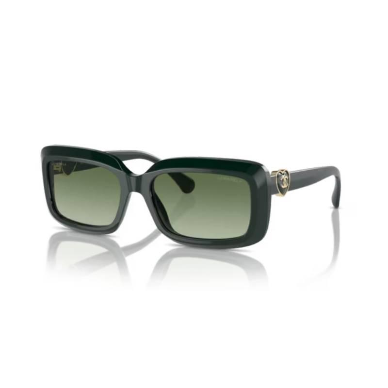 Chanel Chanel Acetate Rectangular Sunglasses Unisex Green