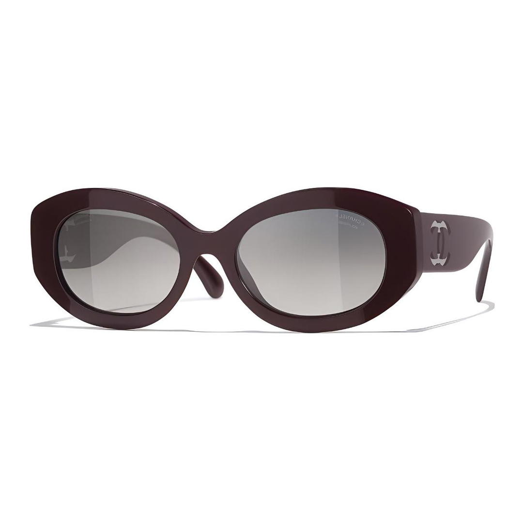 Chanel Chanel Acetate Oval Sunglasses Women's Brown