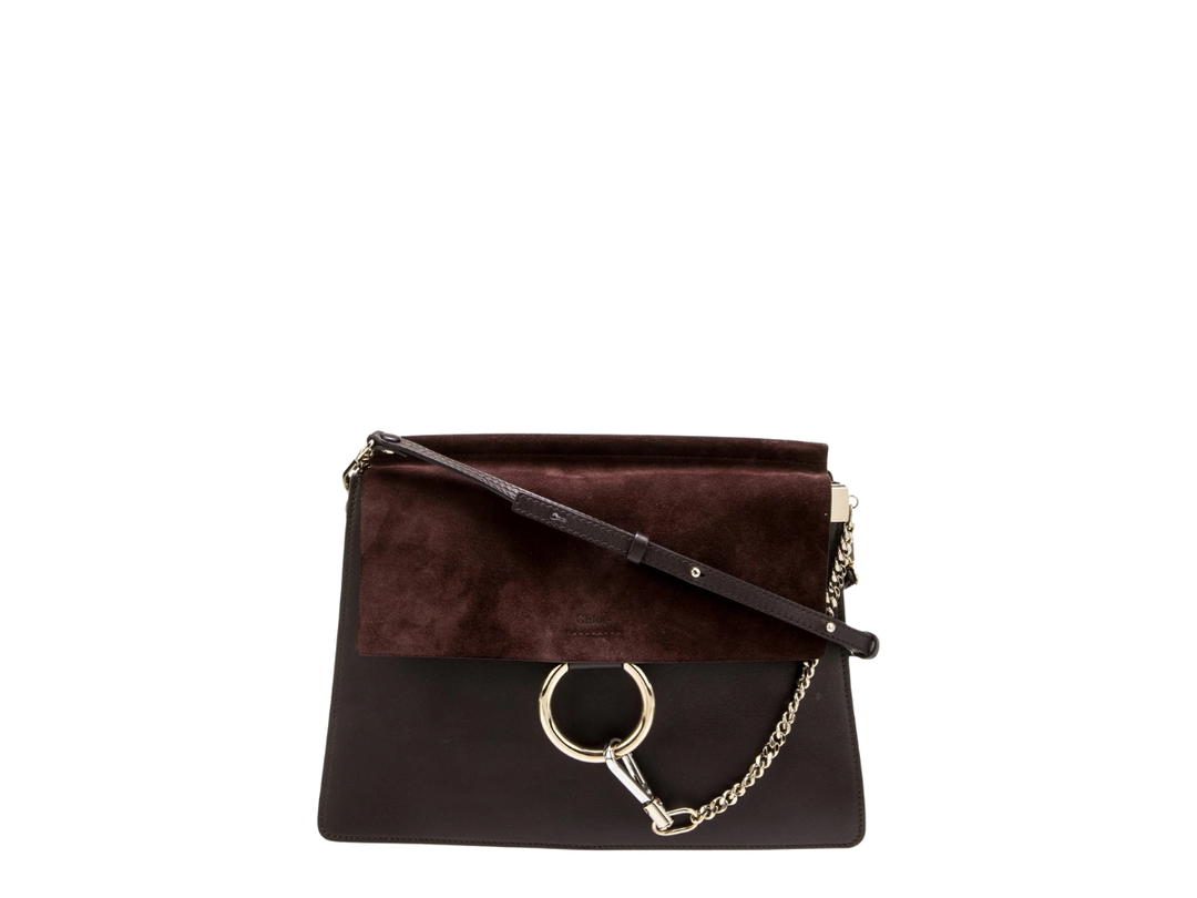 Chloé Chloé Faye Leather Shoulder Bag In Brown Leather With Gold-Tone Hardware Brown