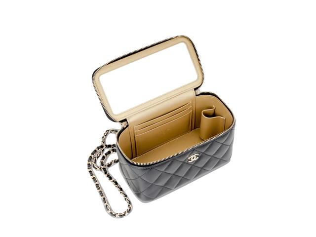 Chanel Chanel Crush Vanity In Black Quilted Lambskin Leather With Pearl Crush Champagne Gold Hardware - view 4