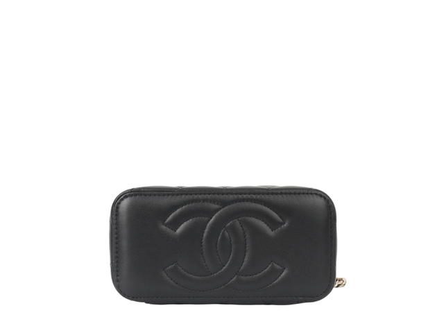 Chanel Chanel Crush Vanity In Black Quilted Lambskin Leather With Pearl Crush Champagne Gold Hardware - view 5