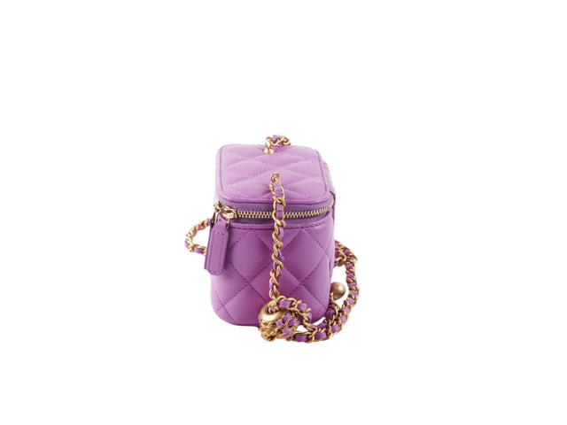 Chanel Chanel Pearl Crush Mini Vanity Case In Purple Lambskin With Gold Hardware Purple - view 2