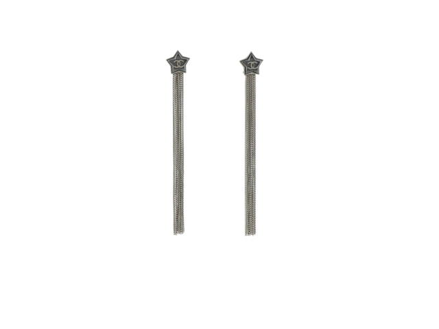 Chanel Chanel A17B Cc Coma Mark Star Estrela 10 Chain Earrings In Metal With Silver Hardawre - view 1