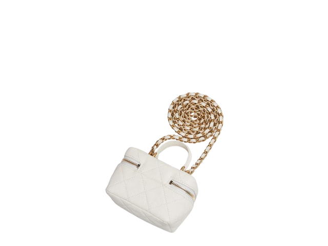 Chanel Chanel Mini Vanity In Gold-Tone Hardware With White - view 2