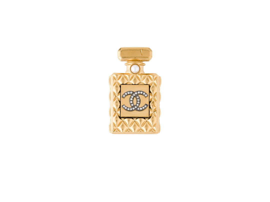 Chanel Chanel Perfume Bottle Brooch In Faux Pearl And Strass