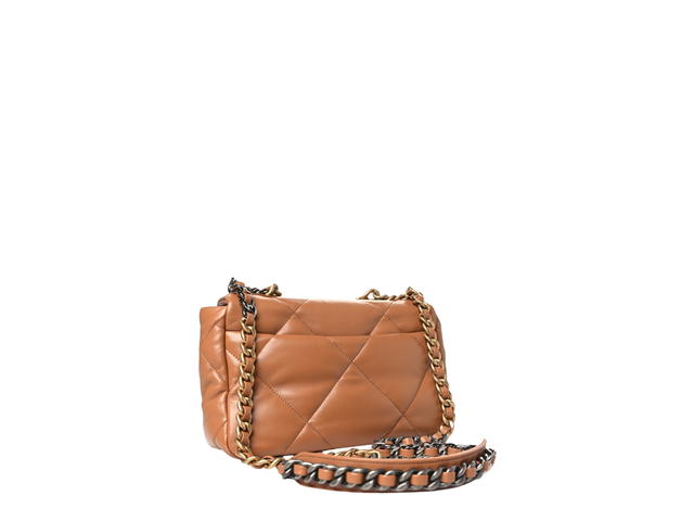Chanel Chanel 19 Flap In Brown Lambskin Leather With Gold And Silver Hardware - view 2