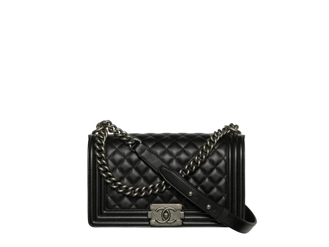Chanel Chanel Boy 10 In Black Caviar With Silver Heardware