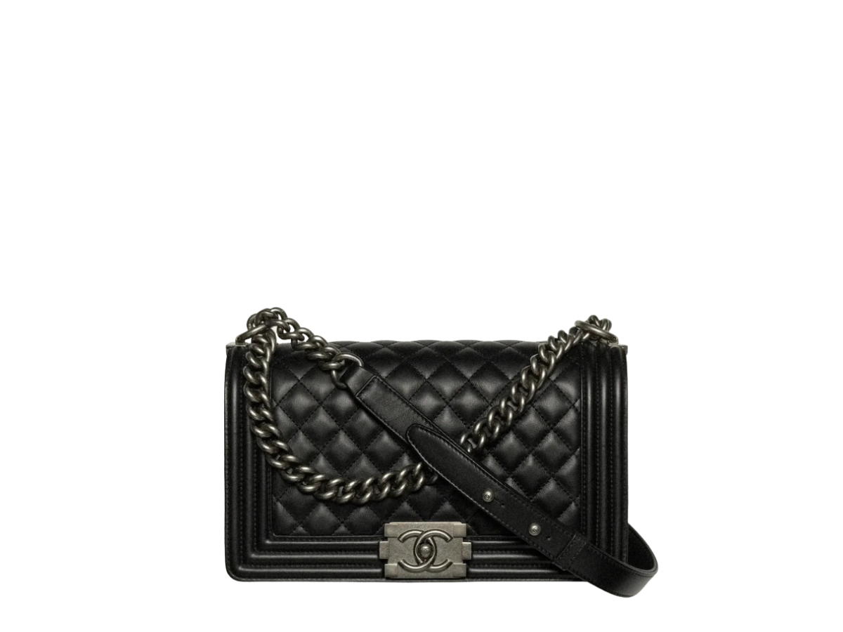 Chanel Chanel Boy 10 In Black Caviar With Silver Heardware