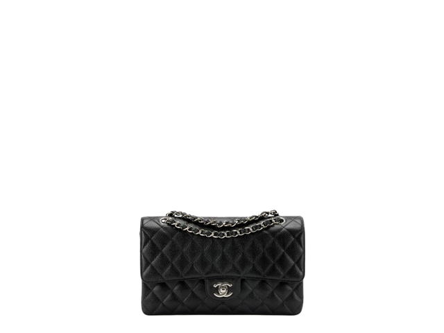 Chanel Chanel Medium Classic In Black Caviar Leather With Silver Hardware - view 1