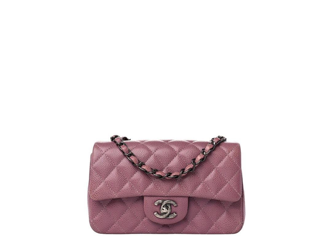 Chanel Chanel Mini Rectangular Flap In Caviar Leather With Silver Metal Hardware