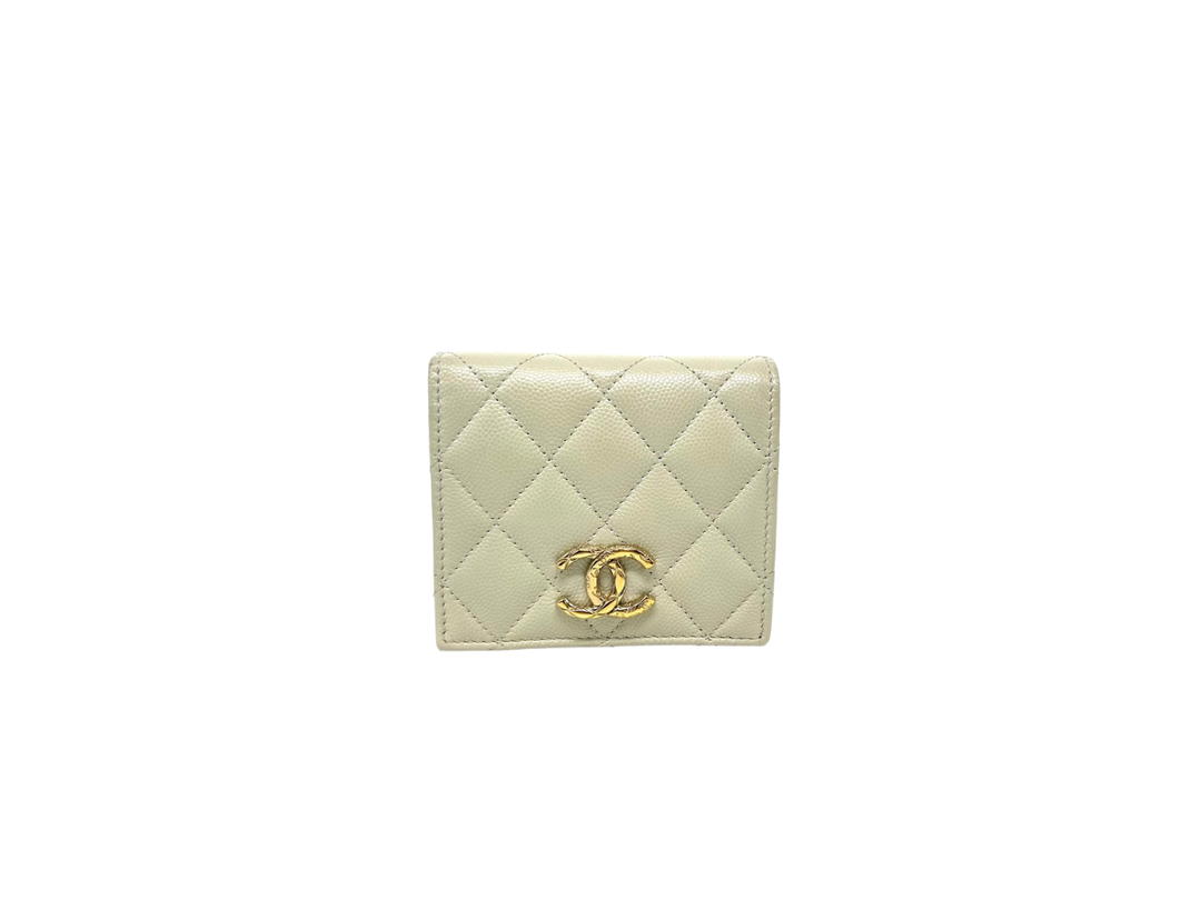 Chanel Chanel Bifold short wallet white caviar White