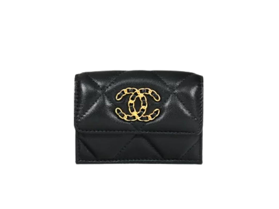 Chanel Chanel Mini Wallet Tri-fold Wallet Small Flap In Quilted Lambskin And Gold Hardware