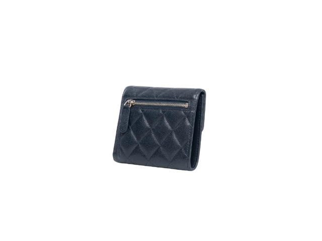Chanel Chanel Trifold Wallet Short Navy Caviar Ghw Navy - view 2