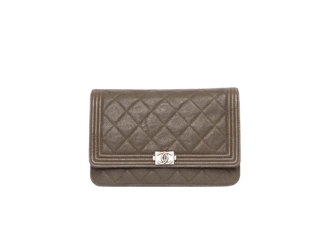 Chanel Chanel Woc Boy 7.5 In Brown Caviar With Ruthenium Hardware