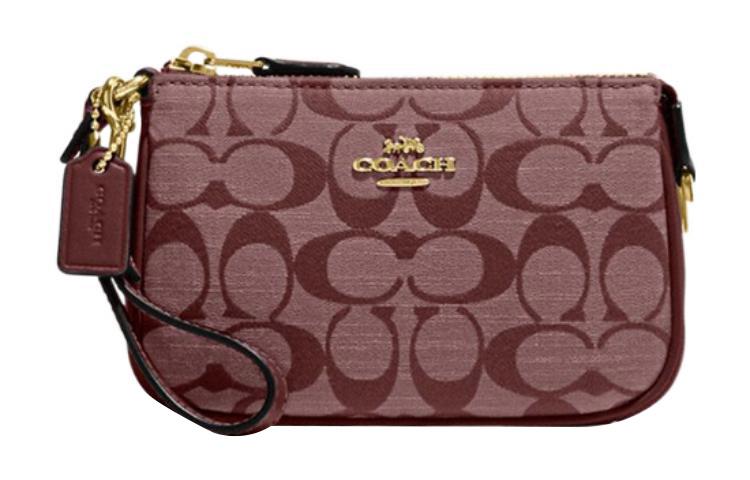 Coach Coach Nolita Canvas With Leather Handbag Clutch Mini Women's Burgundy