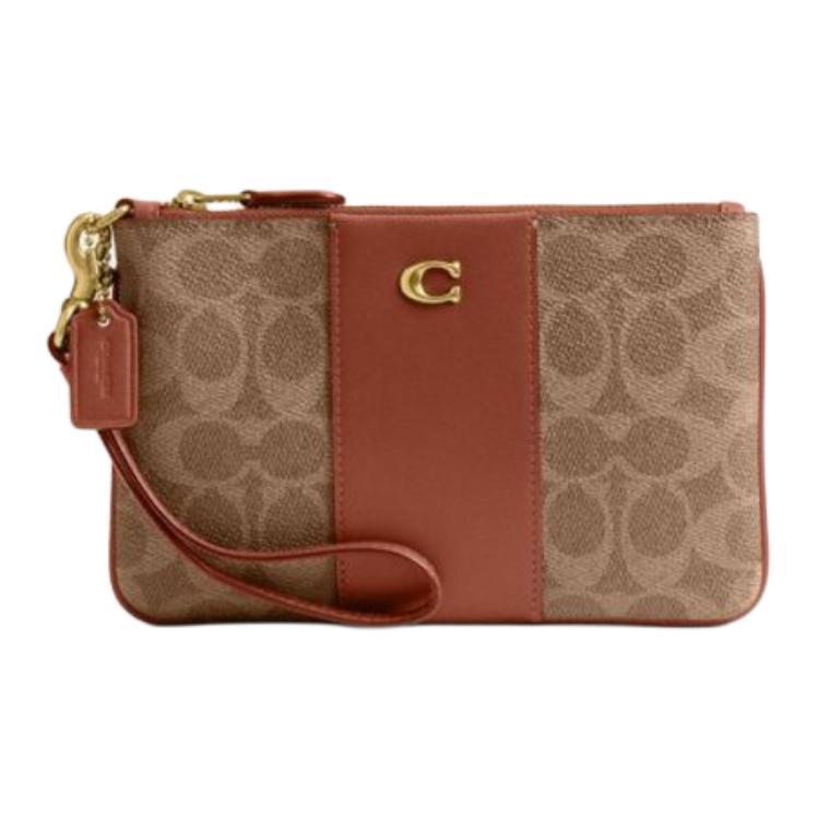 Coach Coach Artificial Leather Clutch Small Size Women's Caramel