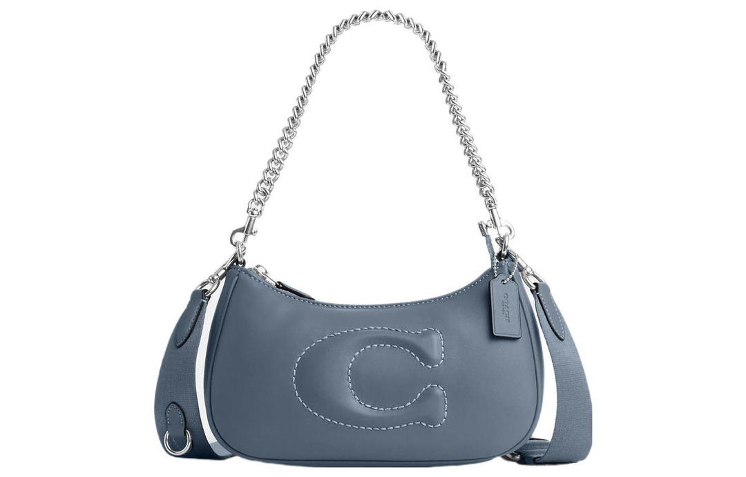 Coach Coach Teri Leather Shoulder Bag Handbag Shoulder Bag Women's Blue