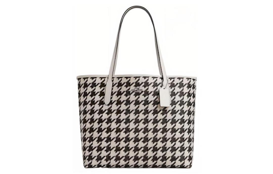 Coach Coach City Coated Canvas With Leather Tote Bag Shopping Bag Handbag Shoulder Bag Large Size Women's Yellow & Black