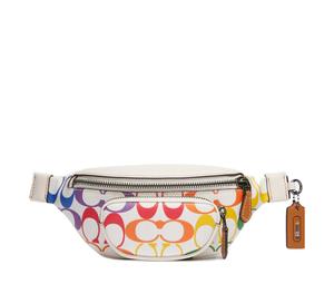 Buy Coach Sprint Coated Canvas With Smooth Calfskin Crossbody Bag Sling Bag Fanny Pack Medium Size Men's White & Rainbow at Sasom – Authentic and Ready to Ship