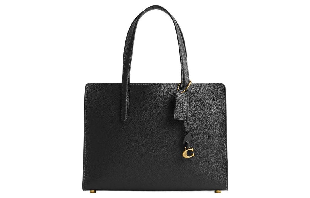 Coach Coach Carter Pebbled Leather Tote Bag Shopping Bag Handbag Large Size Women's Black