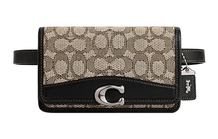 Coach Coach Bandit Canvas With Leather Sling Bag, Fanny Pack, Crossbody Bag Women's Gray & Black
