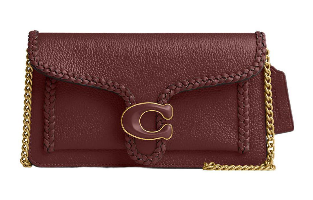 Coach Coach Tabby Leather Patchwork Calfskin Messenger Bag One Shoulder Clutch Small Size Women's Burgundy