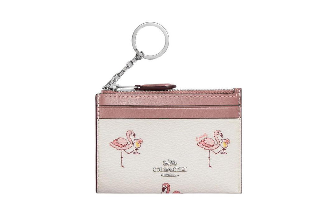 Coach Coach Skinny Id Case Coated Canvas With Leather Card Holders Coin Purses Wallets Women's Light Pink