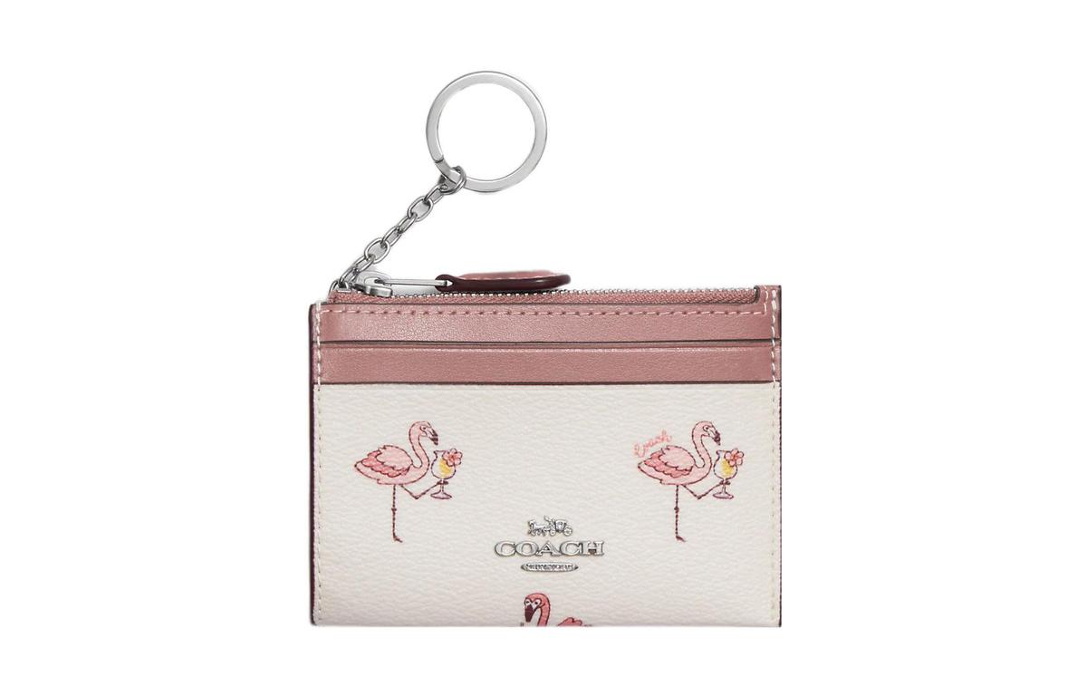 Coach Coach Skinny Id Case Coated Canvas With Leather Card Holders Coin Purses Wallets Women's Light Pink