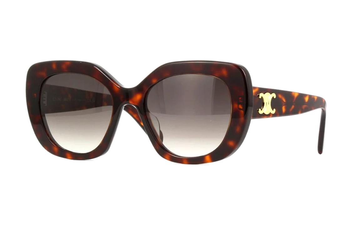 Celine Celine Acetate Irregular Shape Sunglasses Unisex Red Brown