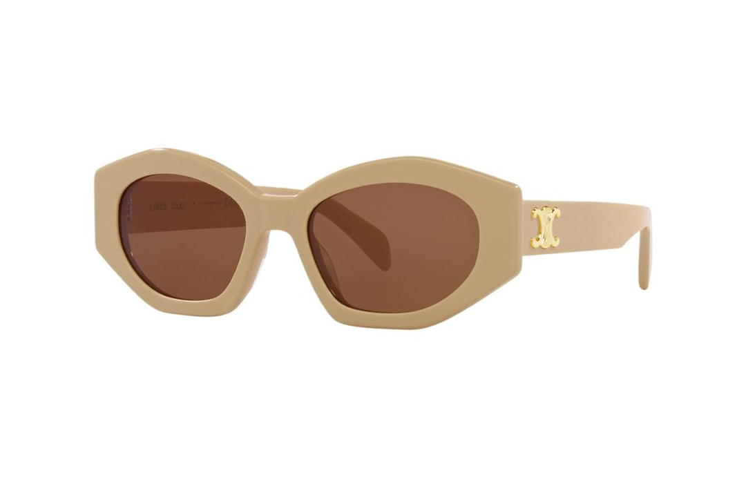 Celine Celine Acetate Irregular Shape Sunglasses Women's Brown
