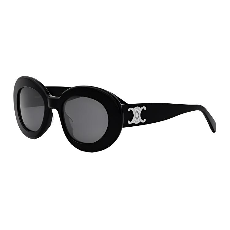 Celine Celine Acetate Oval Sunglasses Men's Black