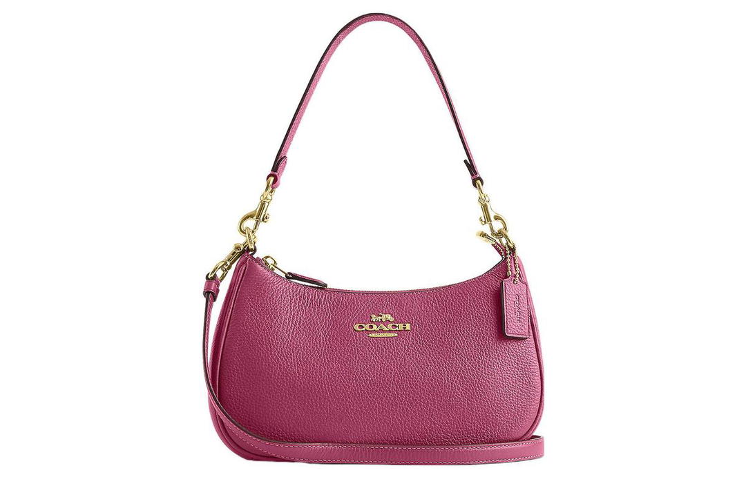 Coach Coach Teri Leather Shoulder Bag Handbag Shoulder Bag Women's Raspberry