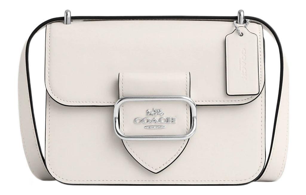 Coach Coach Crossbody Cow Leather Square Bag Shoulder Bag Crossbody Bag Small Size Women's Glacier White
