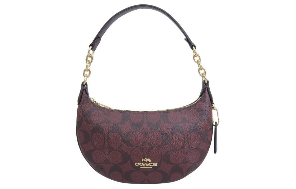 Coach Coach Payton Coated Canvas With Leather Crescent Moon Bag Shoulder Bag Handbag Mini Women's Brown