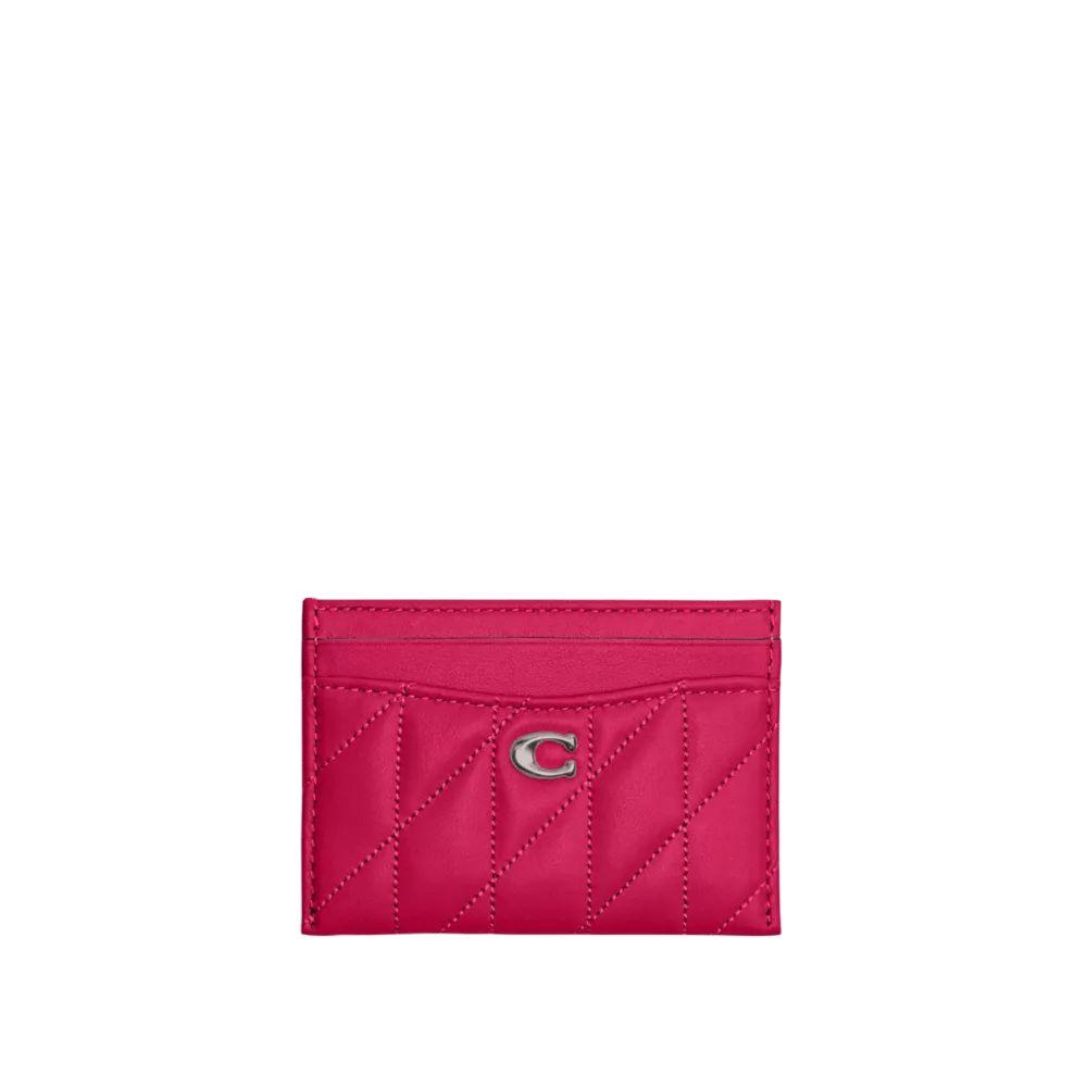 Coach Coach Card Case Leather Card Holder Mini Women's Dragon Fruit Red