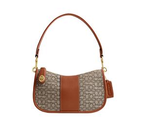 Buy Coach Swinger Jacquard With Leather Saddle Bag Handbag Shoulder Bag Women's Brown & Gray at Sasom – Authentic and Ready to Ship