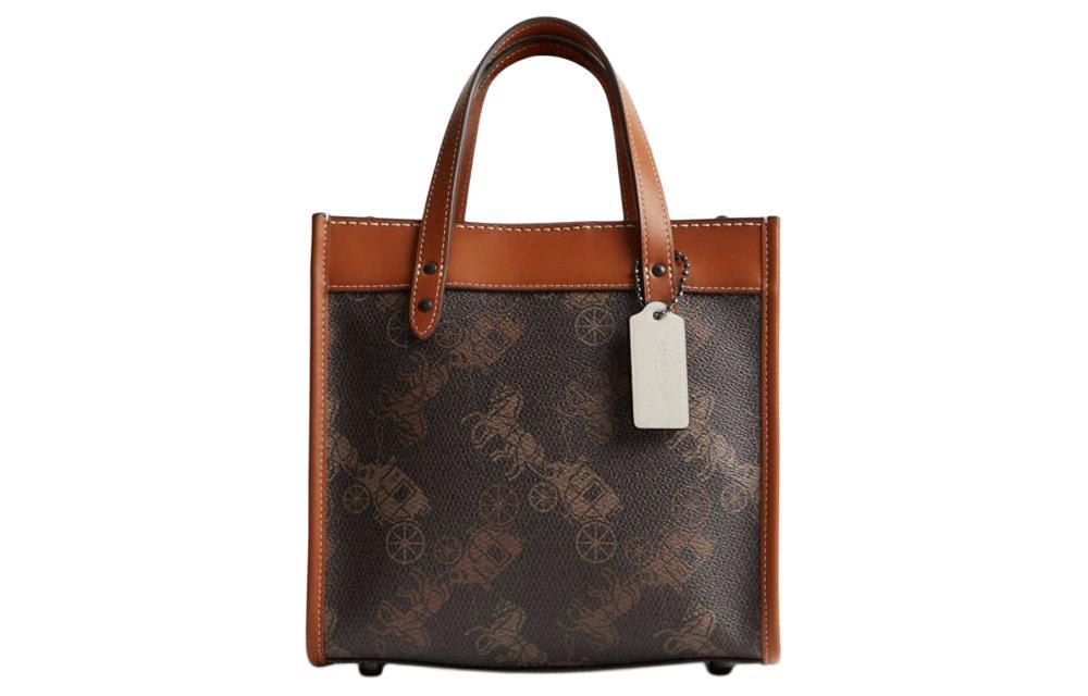 Coach Coach Field Canvas With Leather Tote Bag Shopping Bag Shoulder Bag Handbag Small Size Women's Brown