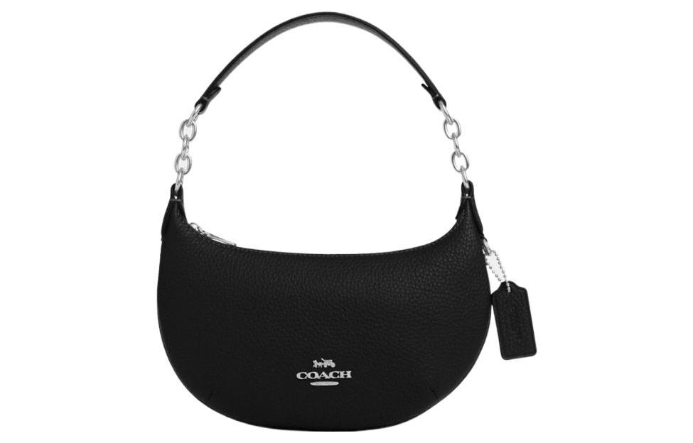 Coach Coach Payton Artificial Leather Crescent Moon Bag Shoulder Bag Handbag Mini Women's Black
