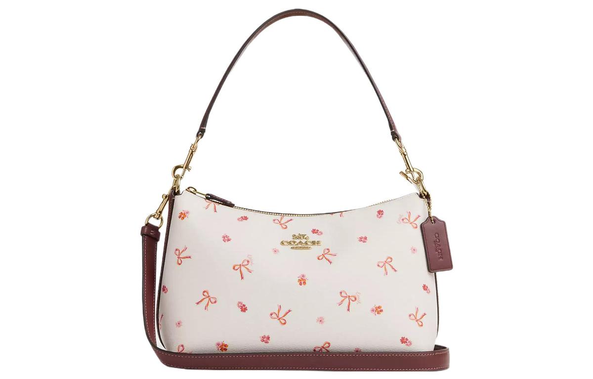 Coach Coach Clara Leather Shoulder Bag Handbags Shoulder Bags Medium Size Women's White