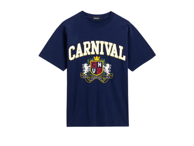 Carnival Carnival Heraldry Boxy Washed T-shirt Navy (SS25) - view 1