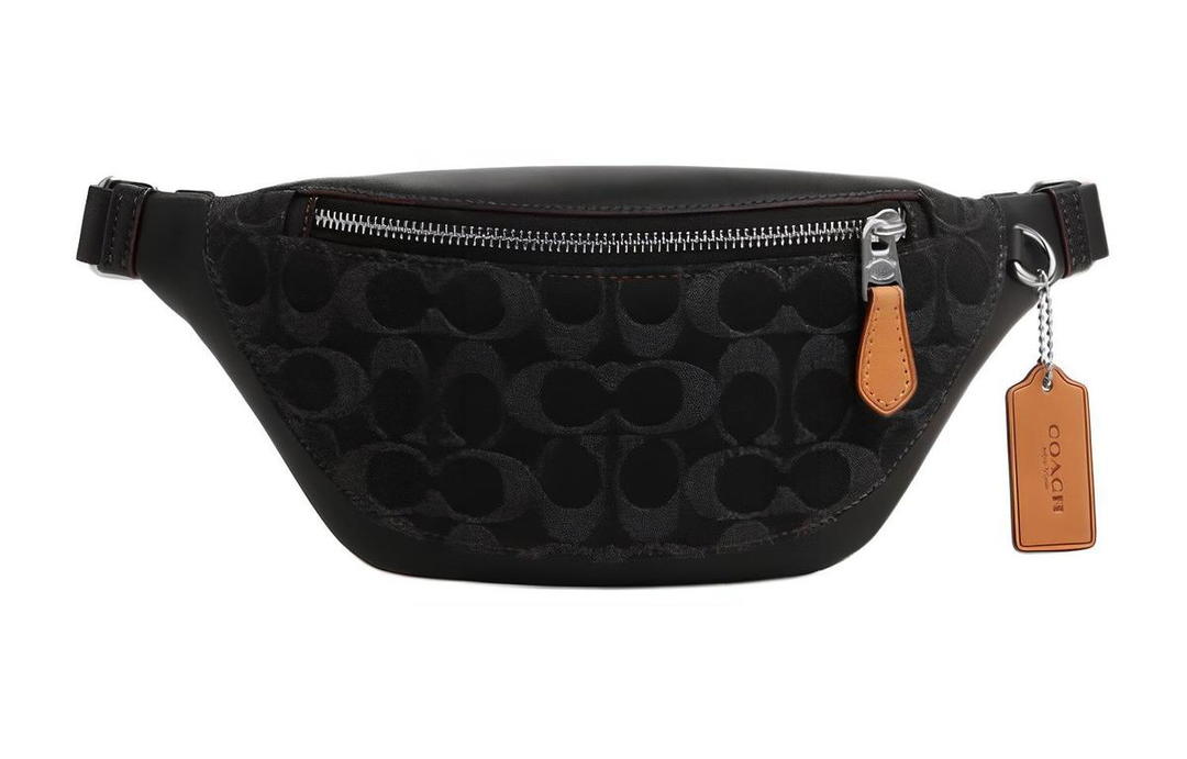 Coach Coach Warren Fabric With Cow Leather Shoulder Bag Crossbody Bag Mini Unisex Charcoal Black