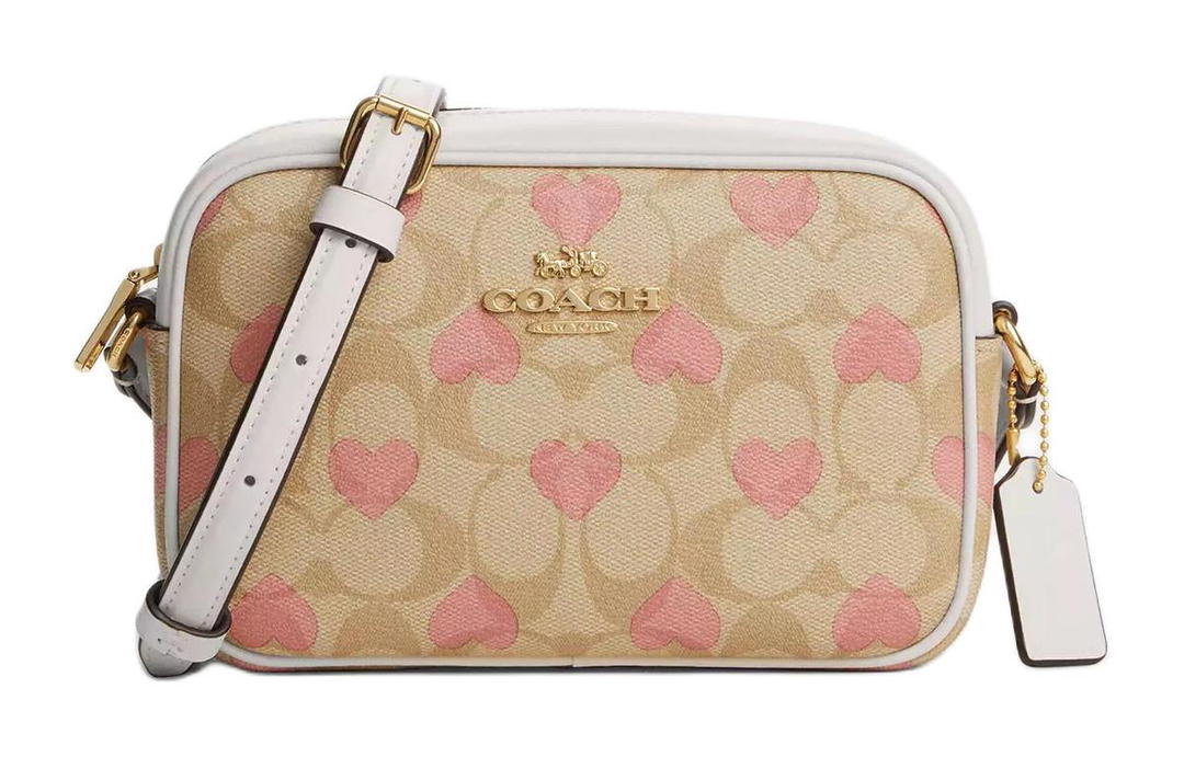 Coach Coach Jamie Coated Canvas With Leather Camera Bag Shoulder Bag Crossbody Bag Mini Women's Light Khaki