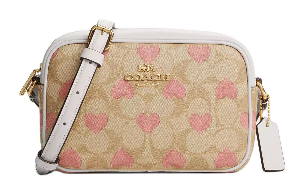 Coach Coach Jamie Coated Canvas With Leather Camera Bag Shoulder Bag Crossbody Bag Mini Women's Light Khaki