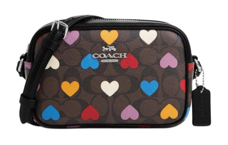Coach Coach PVC Camera Bag, Shoulder Bag, Crossbody Bag Mini Women's Dark Brown Print
