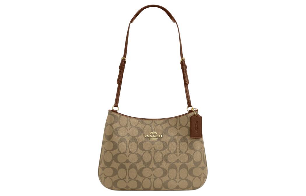 Coach Coach Penelope Leather Handbag Shoulder Bag Women's Khaki & Saddle Brown