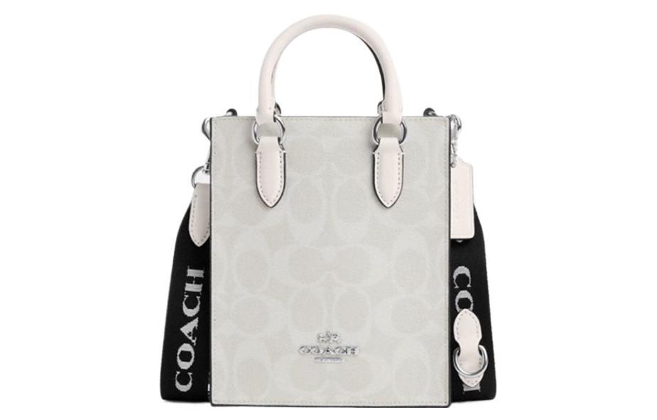 Coach Coach Canvas With Leather Tote Bag Shopping Bag Handbag Shoulder Bag Crossbody Bag Mini Women's White